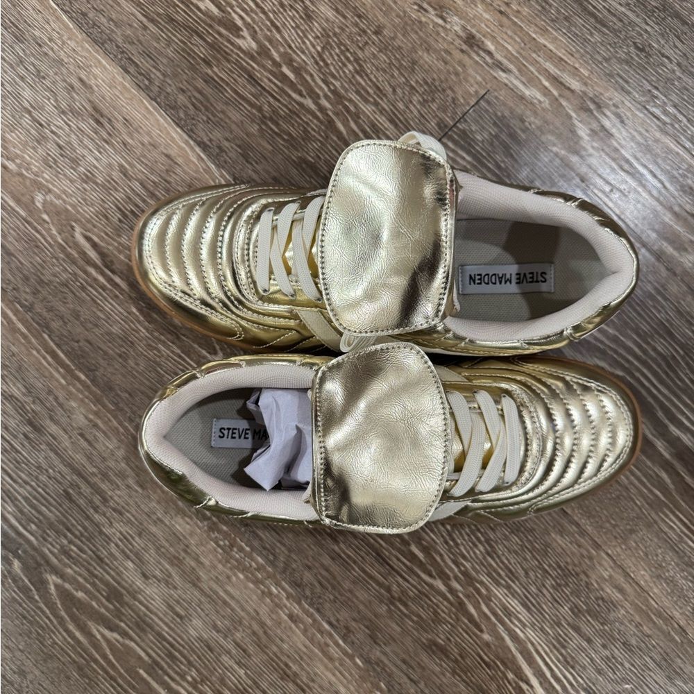 Steve Madden Metallic Gold Sneakers - Picture 2 of 10